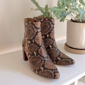 Madewell snakeskin leather ankle boot sz 6.5